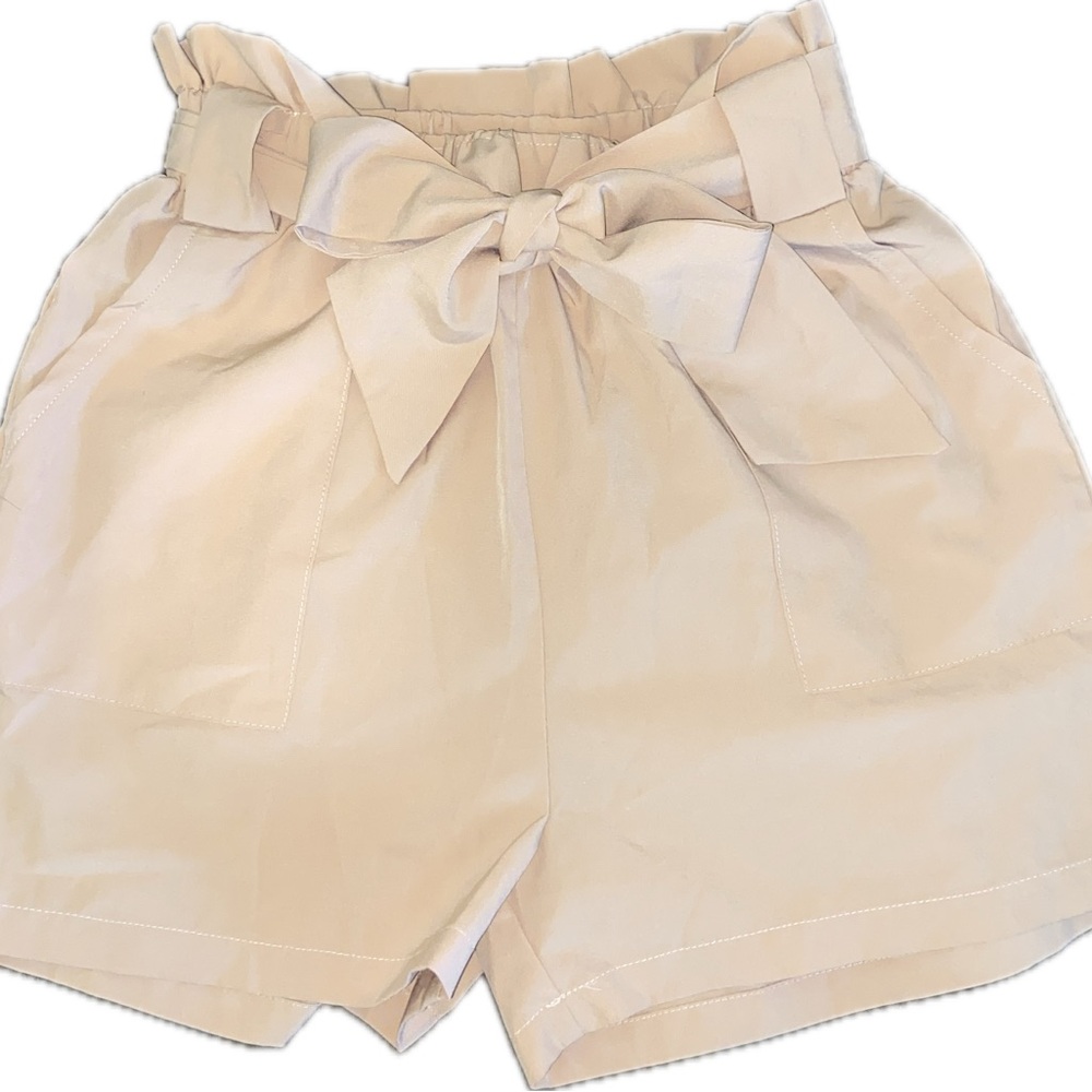 Women's Tan Bow-Tie Shorts